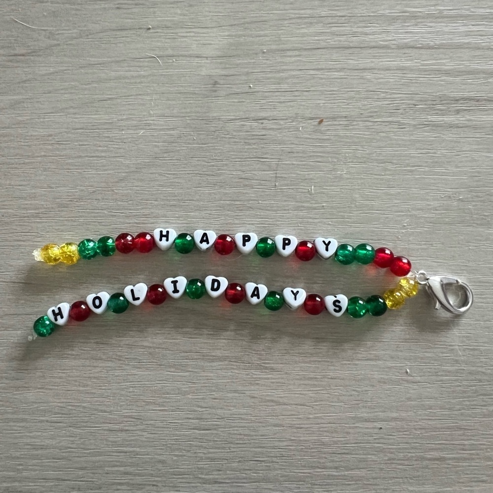 Handmade Happy Holidays Christmas Keychain - Picture 1 of 3